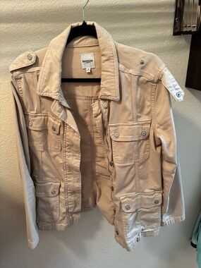kensie Light Beige Jacket with Black Trim
